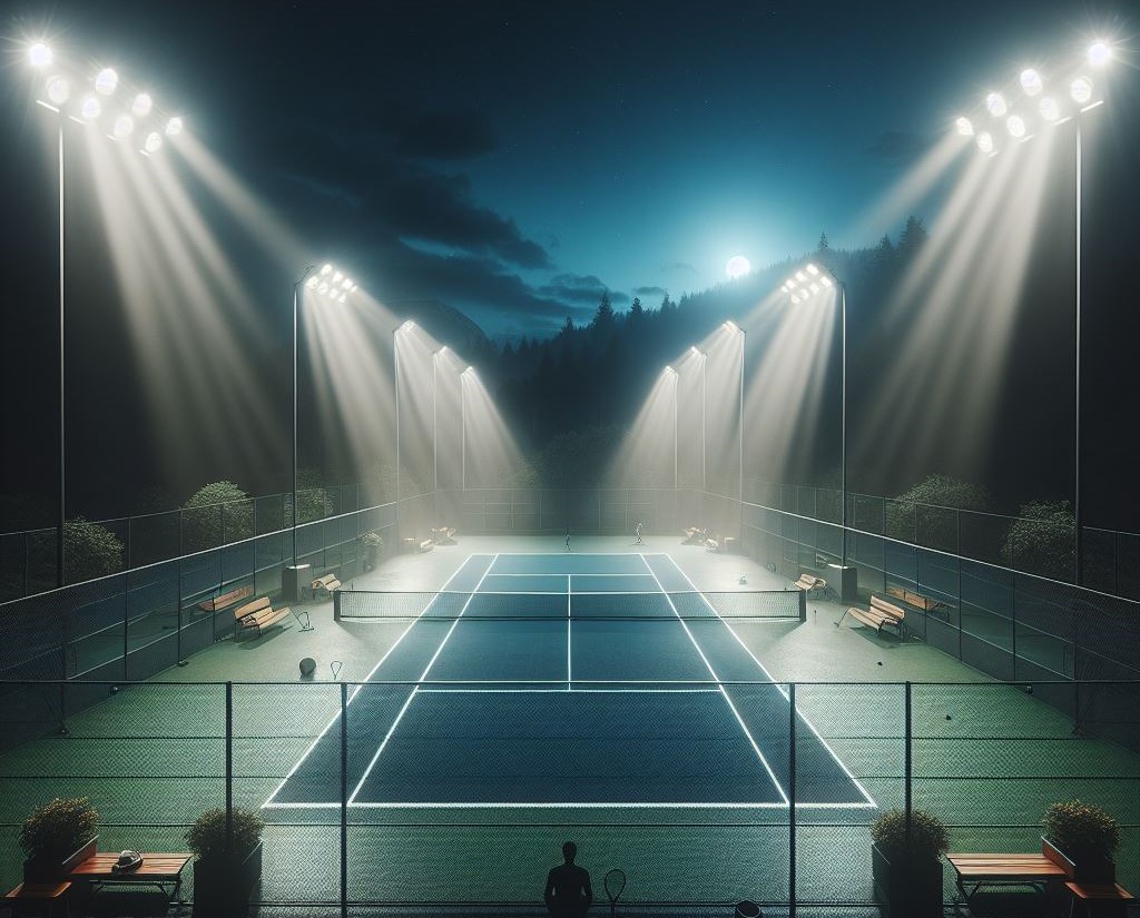 tennis court at night ntsq